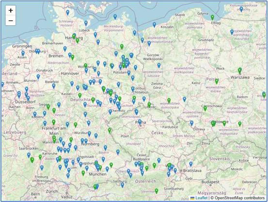 Karte von Orten mit NS-Menschenversuchen