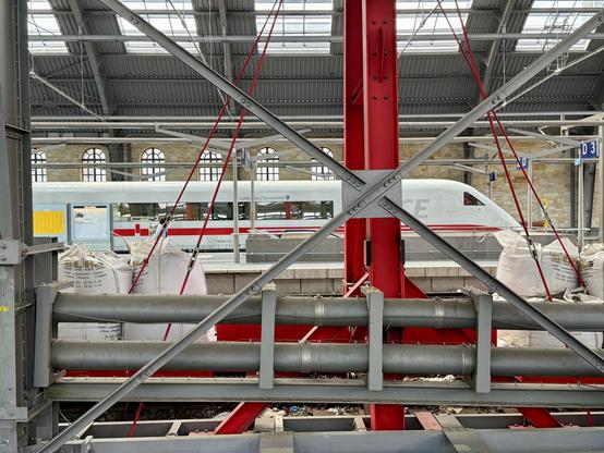 Looking at an ICE train on another platform.