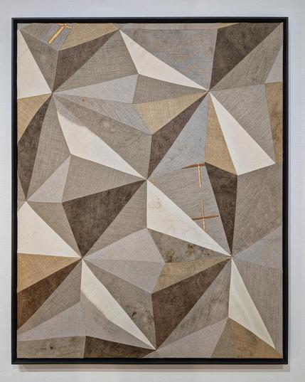 Frank Ammerlaan, Untitled, 2018

(from the museum's description)
A patchwork of cotton and linen.

Materials used: Dust, dirt, meteorite particles, embroidery on linen, canvas, jute