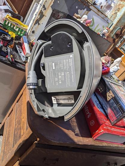 Apple Macintosh anniversary system/CPU, looking at the base & label.