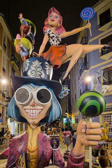 A falla on a street in Valencia.