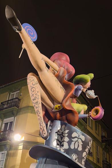A falla on a street in Valencia.