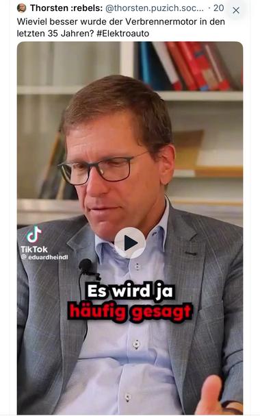 Thorsten :rebels: @thorsten.puzich.soc... • 20 x
Wieviel besser wurde der Verbrennermotor in den letzten 35 Jahren? #Elektroauto🖖