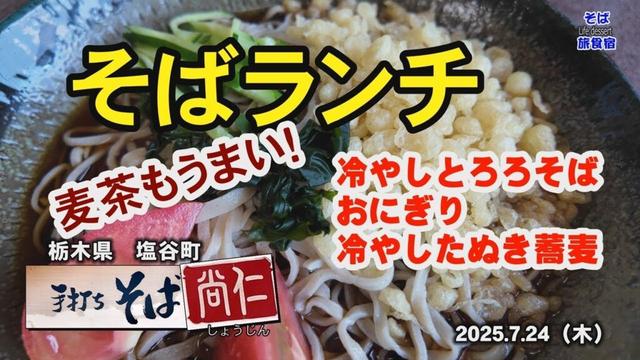 【塩谷町・そばランチ】そば　尚仁　粘りっけ最強のとろろそばと冷やしたぬき蕎麦　栃木県