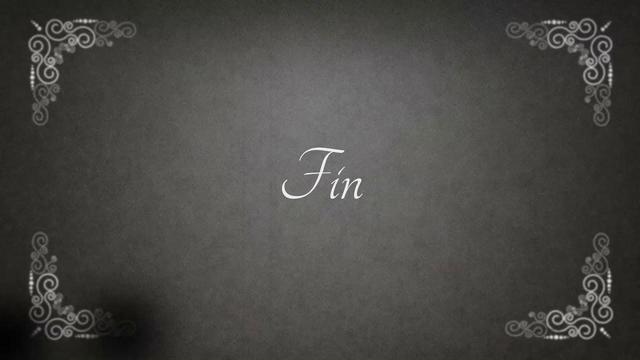 A grey bacground with the word "Fin" (the end) at the center. Like from an old black and white movie.