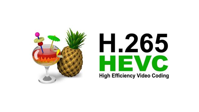 The Handbrake logo and the the H.265 image on a white background.