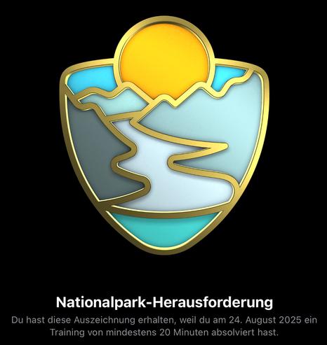 The National Park Challenge badge from Apple Fitness