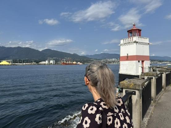 Stanley Park Seawall, Vancouver, looking towards North Van.