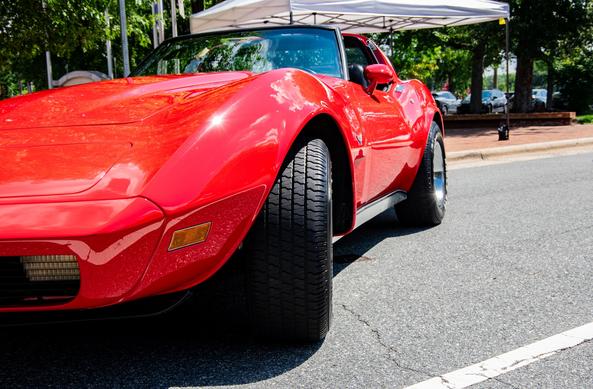 Photo of a red Chevrolet Corvette.