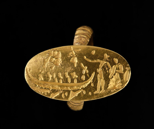 This gold signet ring is over 3000 years old and measures just 2cm in length.