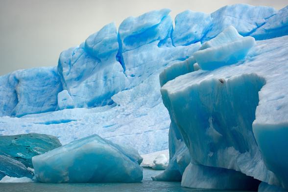 Huge, white-blue glacier