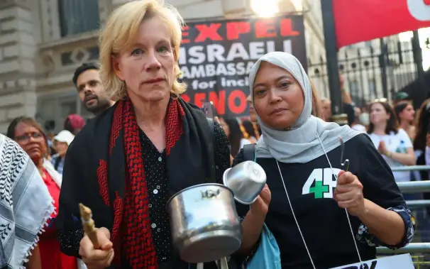 Juliet Stevenson participating in pro Palestine demo