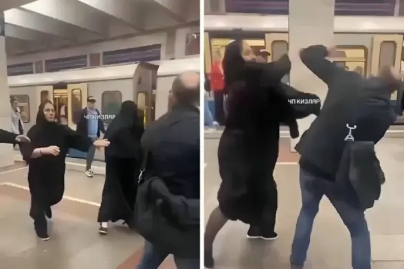 صحيفة المرصد - إحداهما منتقبة.. بالفيديو: امرأتان مسلمتان تضربان رجلًا روسيًا سخر من ملابسهما داخل مترو موسكو