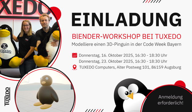 Einladung zum Blender-Workshop bei TUXEDO Computers