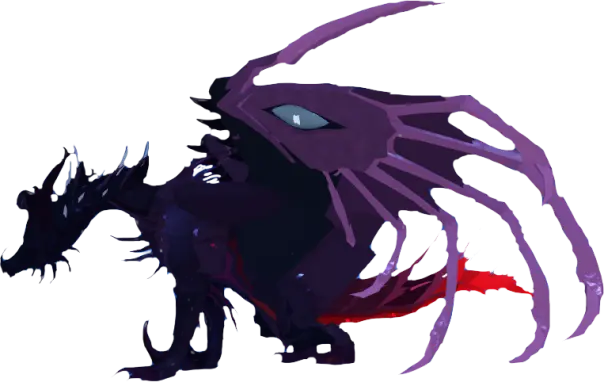 A transparent cut-out of a black-to-pink-to-red Sang Toare from Creatures of Sonaria.