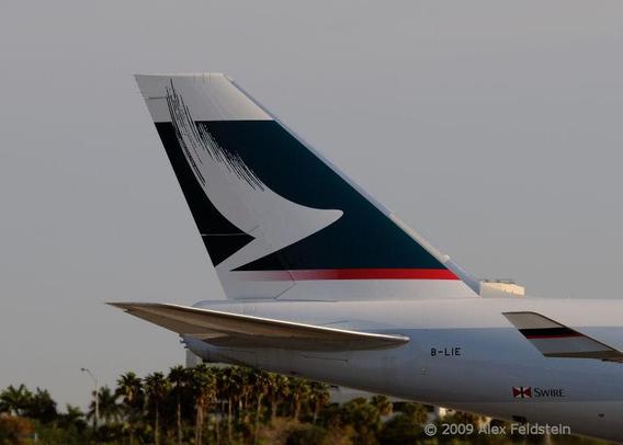 Cathay Pacific B747-400F tail shot