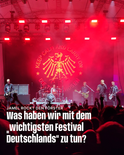 Bild von der Band Die Toten Hosen, die bei dem Festival Jamel rockt den Förster spielen.