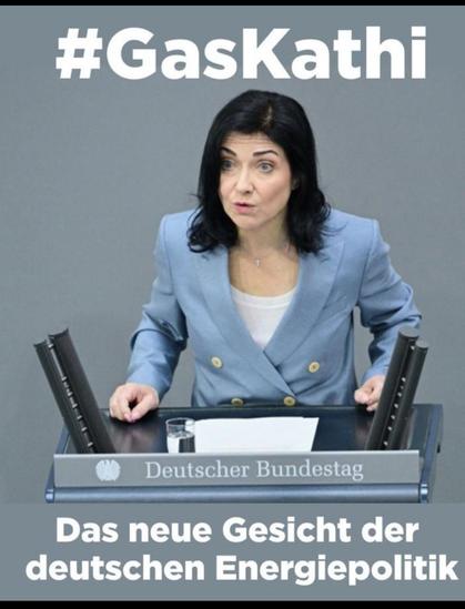 GasKathi im Bundestag 

Das neue Gesicht der
deutschen Energiepolitik

Quelle TikTok