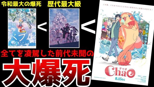 【前代未聞の大爆死】公開から一週間足らずで上映打ち切りとなるほどの大爆死となった結果、アニメ映画の歴史に残る記録を叩き出してしまう事態に...【ChaO】【アニメ】【興行収入】