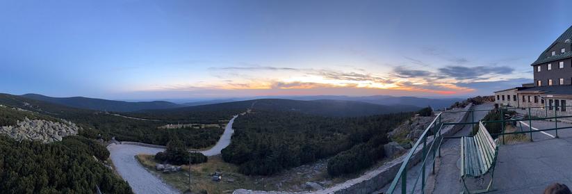 Panorama mit Sonnenuntergang