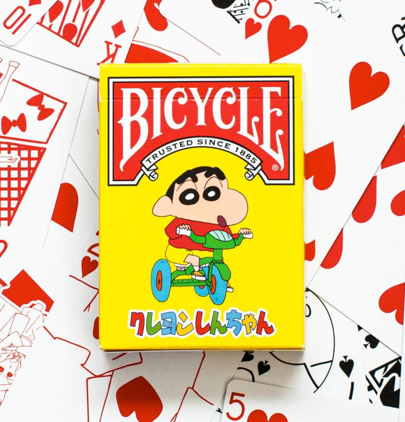 A deck of Bicycle brand Crayon Shin-chan playing cards