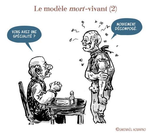 dessin satirique sur les modèles vivants