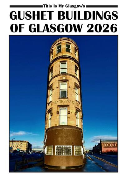 A photo of a narrow gushet building on the front of a 2026 calendar.