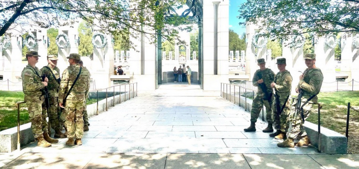 National Guard Troops standing around Washington DC