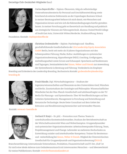 Screenshot der verlinkten Website.

Bereich: Derzeitige Club-Denkzirkel-Mitglieder (u.a.): Carina Bayerdörffer, Christina Grubendorfer, Frank Händle, Gerhard P. Krejci.