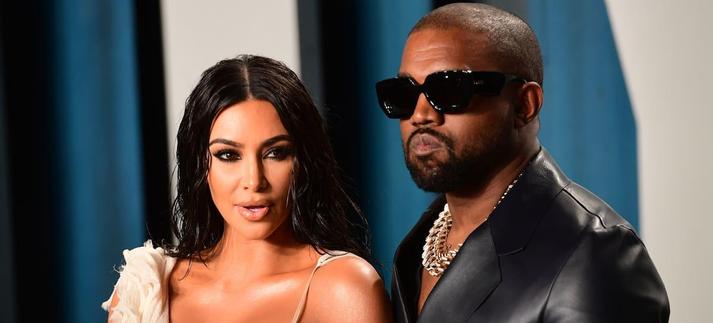Kim Kardashian y Kanye West en la fiesta de Vanity Fair de Los Oscars. / Ian West - PA Images