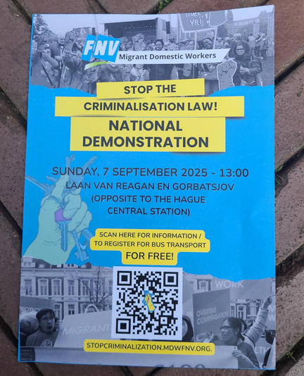 Flyer van de demonstratie