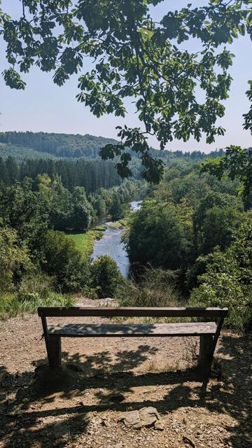 Bench in front of Semois, point of view
