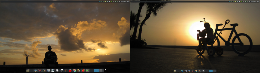 Es el mismo escritorio descrito en la primera imagen, pero con todas las ventanas minimizadas.