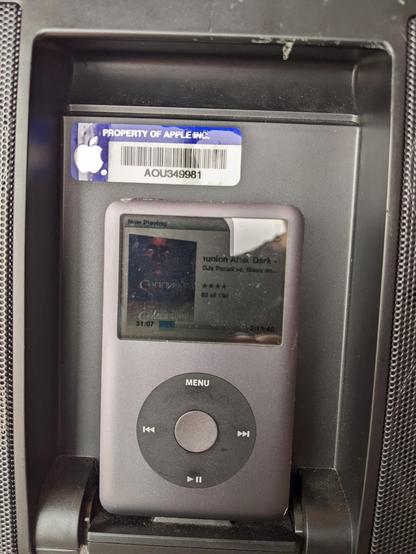The iPod in the dock