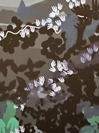 Die Hand-Stempel in einer Mondscheinszene