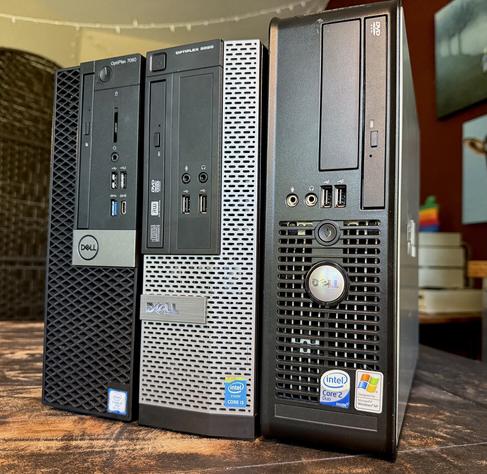 Three Dell Optiplex computers