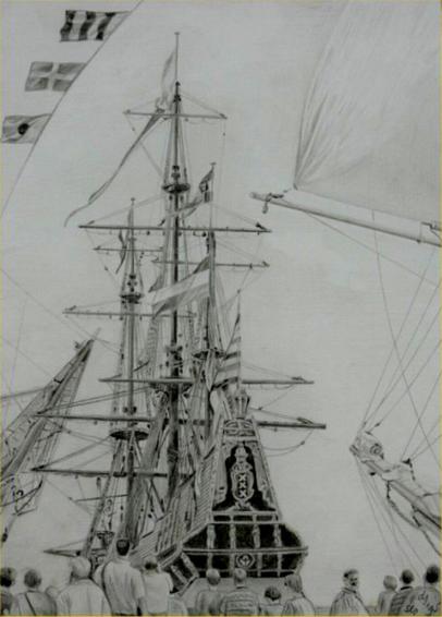 A sailboat during Sail 1995, Amsterdam