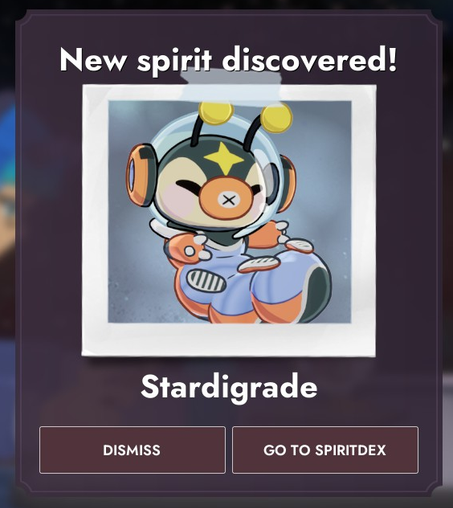 Screenshot from "Spirit City: Lofi Sessions" of the spirit "Stardigrade", a caterpillar crossed with a tardigrade, wearing a spacesuit.