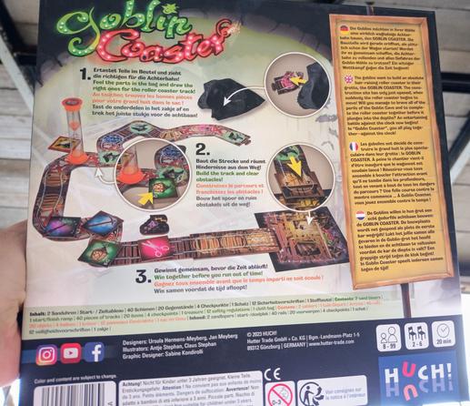 Rückseite der Verpackung, die erklärt, wie das Spiel geht.