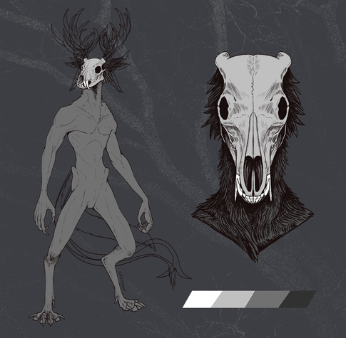 Digital drawing of a skinwalker made into a digital base, used for making characters and selling adoptables.