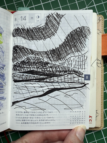 The same landscape in ink