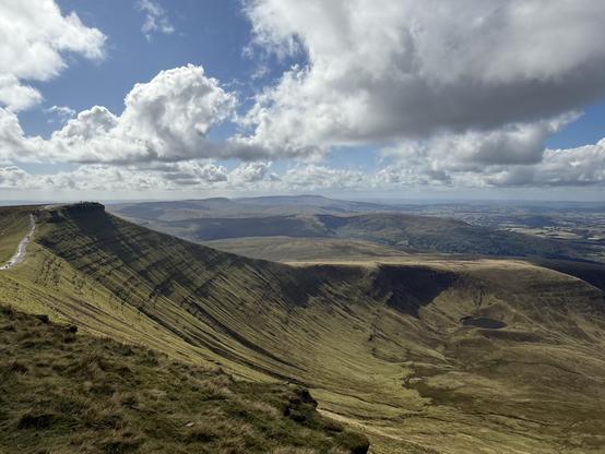 Rolling mountains. A view north from near Pen Y Fan.