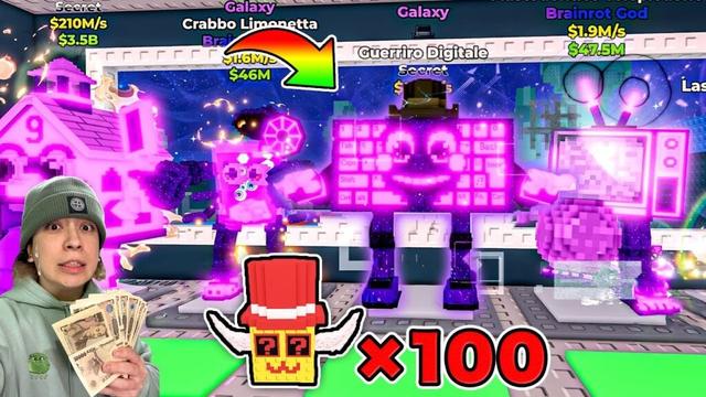 10万円課金してラッキーブロック100個あけた！新シークレットを狙え！🪐【ロブロックス/ROBLOX】