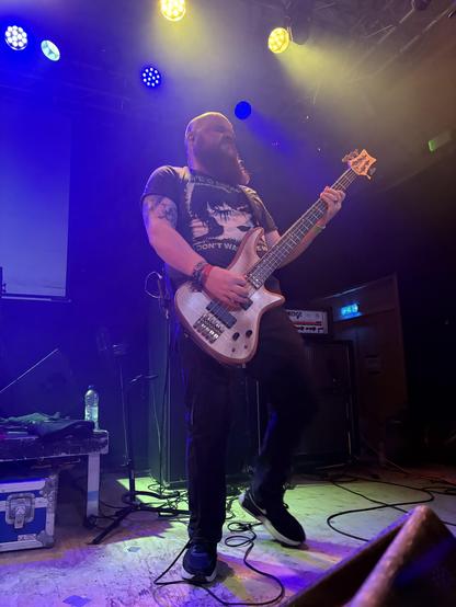 Bassist Sam on stage