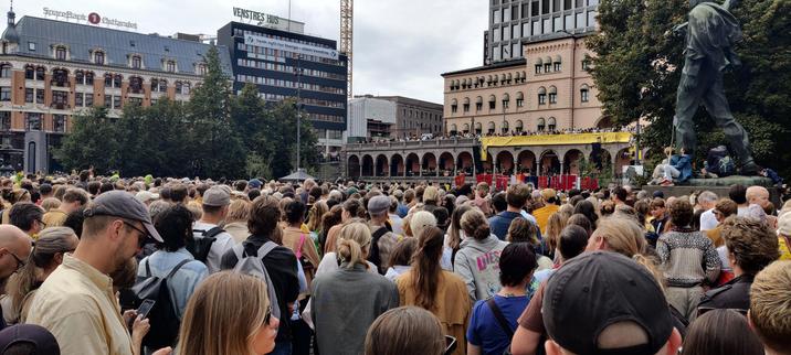 Stor markering på Youngstorget