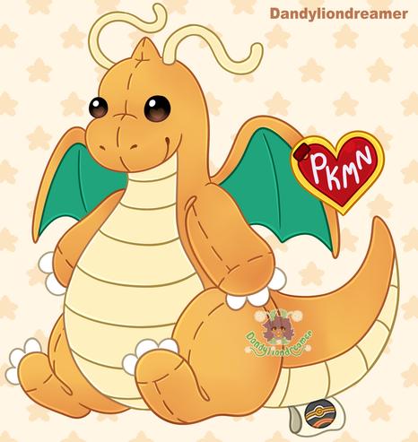 the pokemon dragonite as a beanie baby

the heart tag says PKMN and the tail tag is a luxury ball