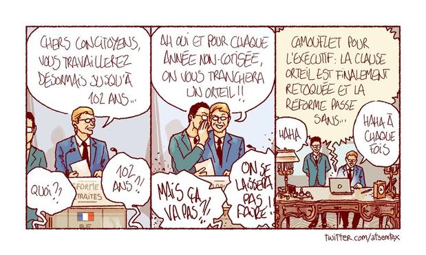 La BD « clause orteil » en 3 cases de Atsemtex