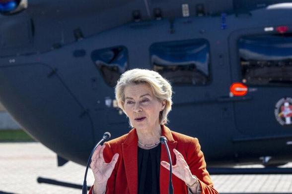 Ursula von der Leyen à Vilnius, Lituanie, le lundi 1er septembre 2025. © Photo Mindaugas Kulbis / AP via SIPA