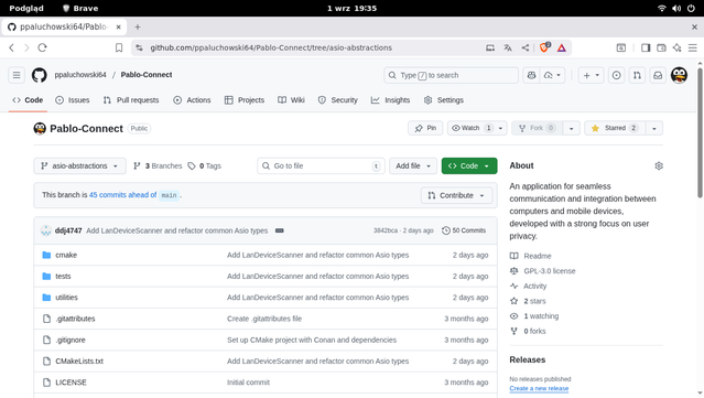This screenshot shows the repository of the mentioned project