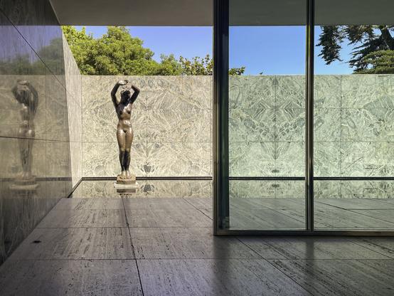 Modernist architecture and sculpture at Mies van der Rohe Pavilion